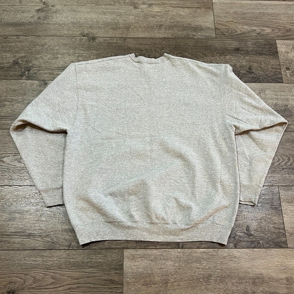Vintage 80’s Nike Big Center Swoosh Grey Crewneck Sweatshirt Made in USA XXL 2XL - Picture 3 of 7